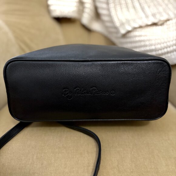 VTG Auth PALOMA PICASSO Black Genuine Leather Iconic "X" Satchel Shoulder Bag - Picture 7 of 8